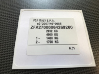  FIAT VIN label,  FIAT ID label , FIAT VIN LABEL poduction, production plate